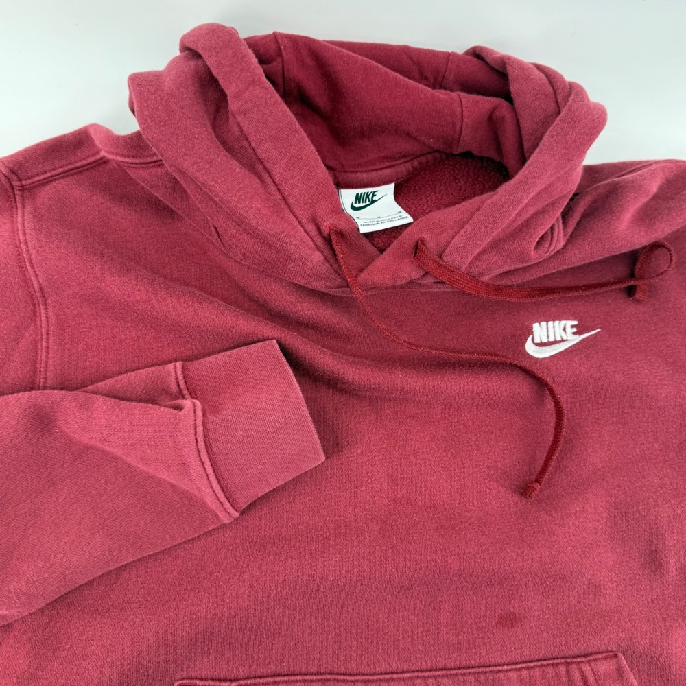 Nike Burgundy Pullover‎ Hoodie Sweatshirt Mens Size Medium Kangaroo Pocket